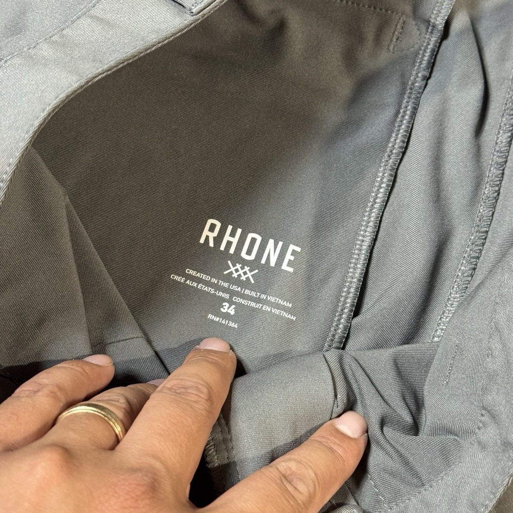 Rhone Commuter Pants Mens 34 Gray Classic Fit Performance Lightweight Golf Work - Picture 4 of 14